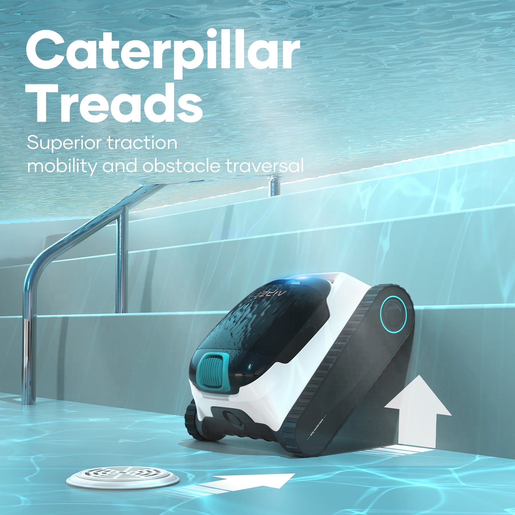 Caterpillar Cleaning Aiper Scuba N1 Cordless Robotic Pool Cleaner